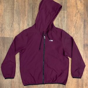 Victoria’s Secret Burguny PINK Windbreaker Sweater Sz XS Hoodie Drawstring EUC